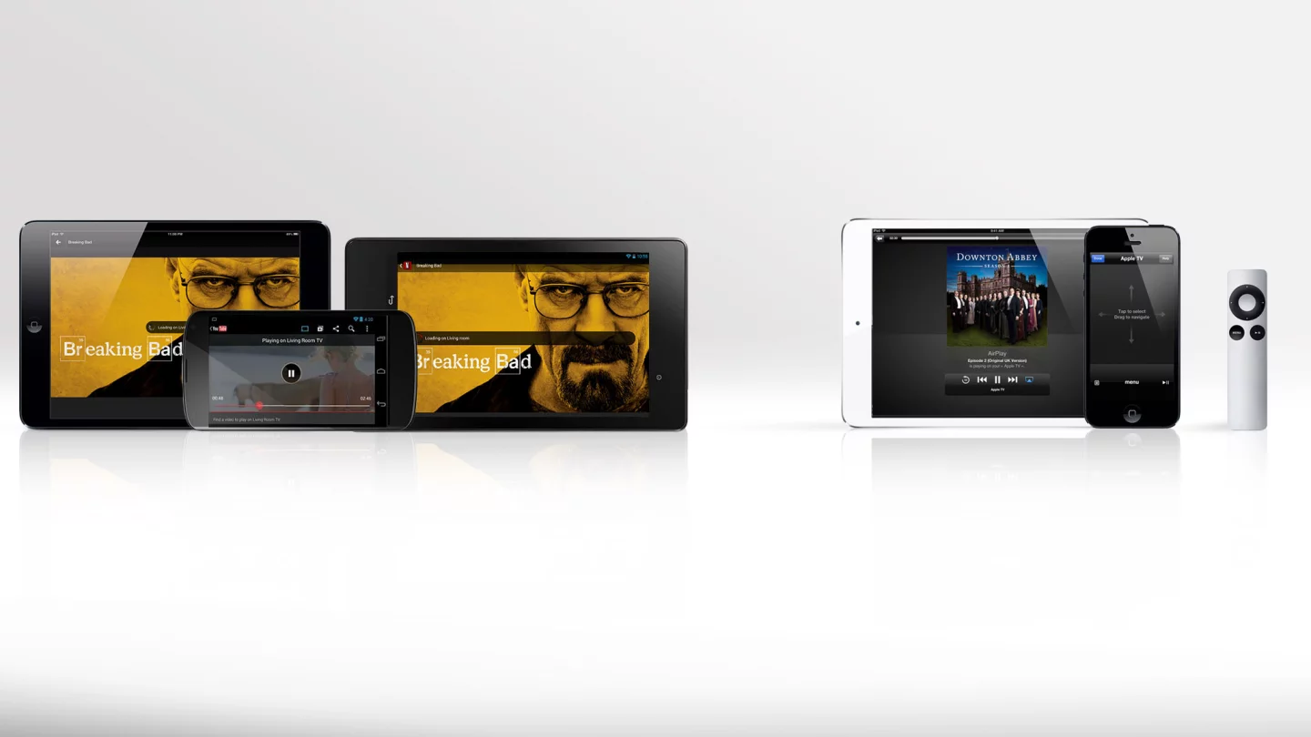 Both devices let you control your content from your mobile device, but only the Apple TV comes with a physical remote control