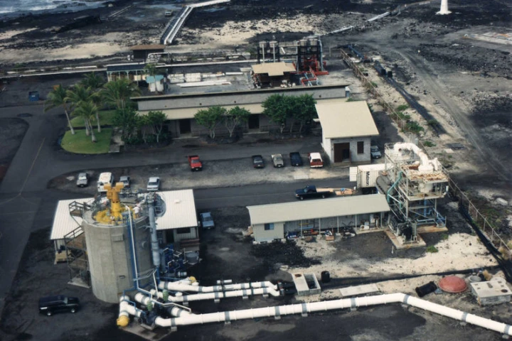 A land based OTEC facility at Keahole Point on the Kona coast of Hawaii