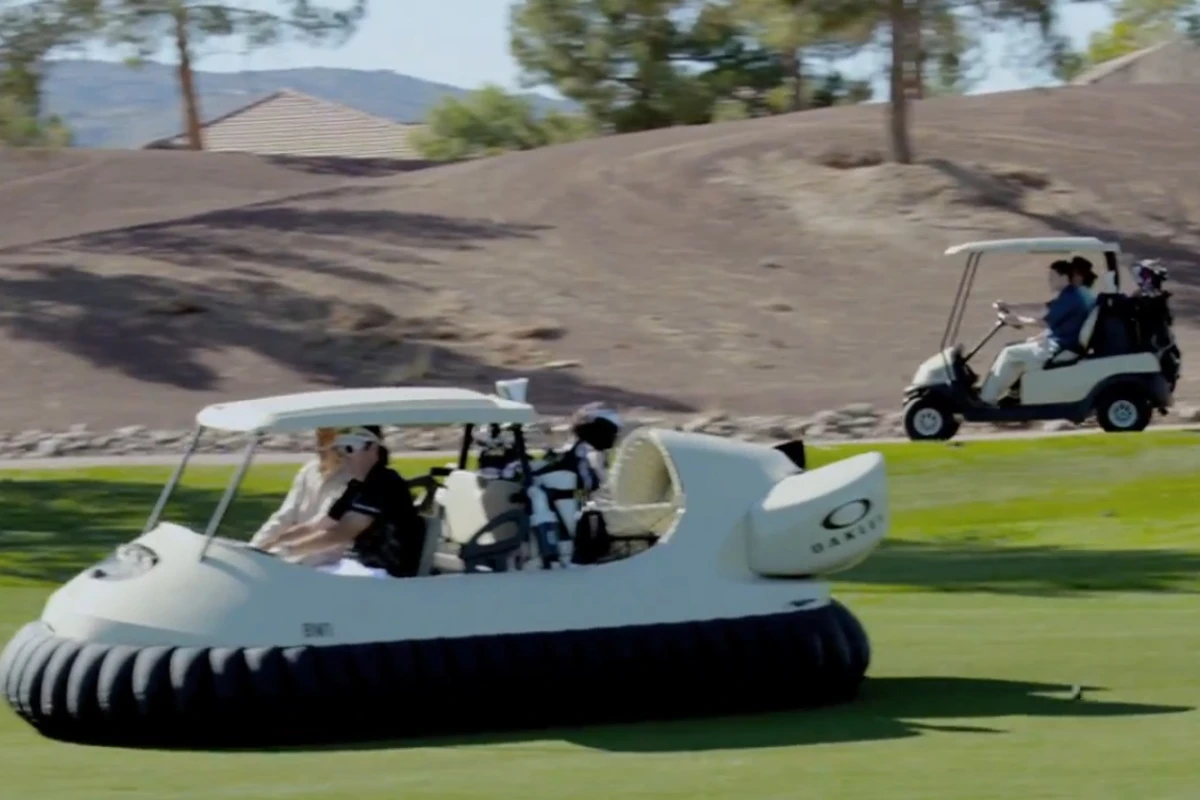 Pro golfer Bubba Watson teamed up with Oakley to produce the BW1, the world's first hovercraft golf cart