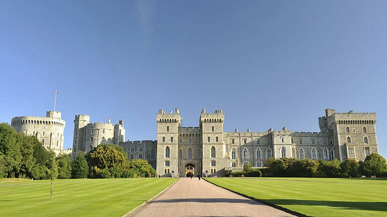 Windsor Castle - all British people live in houses like this.