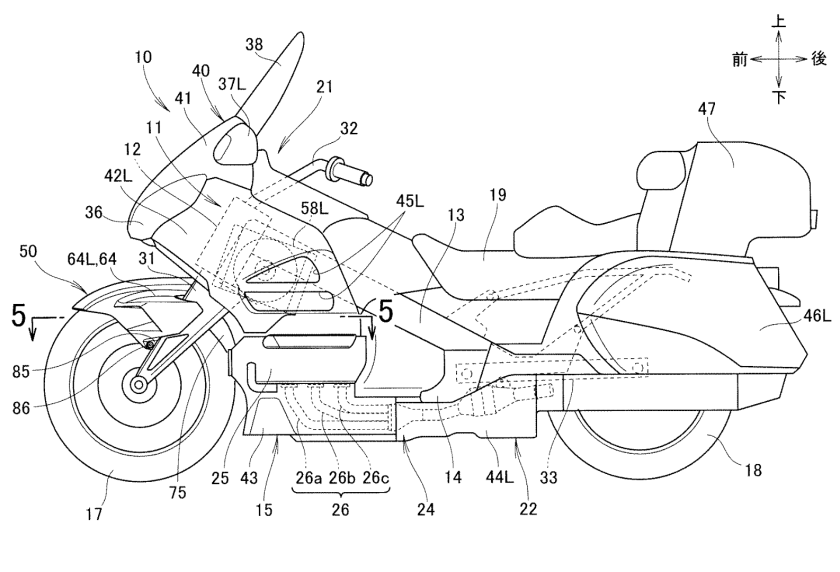 A Japanese patent about a Honda Goldwing with a Hossak-type front suspension system stirred up rumors of a new 2018 model