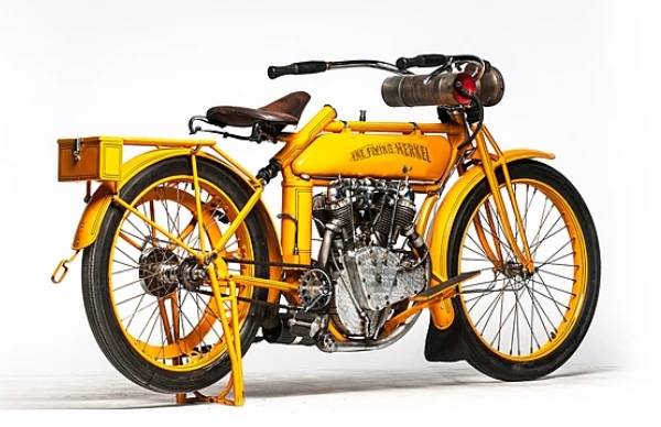 This 1914 Flying Merkel Twin Belt Drive (Lot S134) is estimated to fetch between $75,000 and $100,000