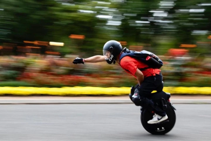 With the all-new V13 Challenger, InMotion looks to hit new levels of speed and excitement (older InMotion e-unicycle pictured)