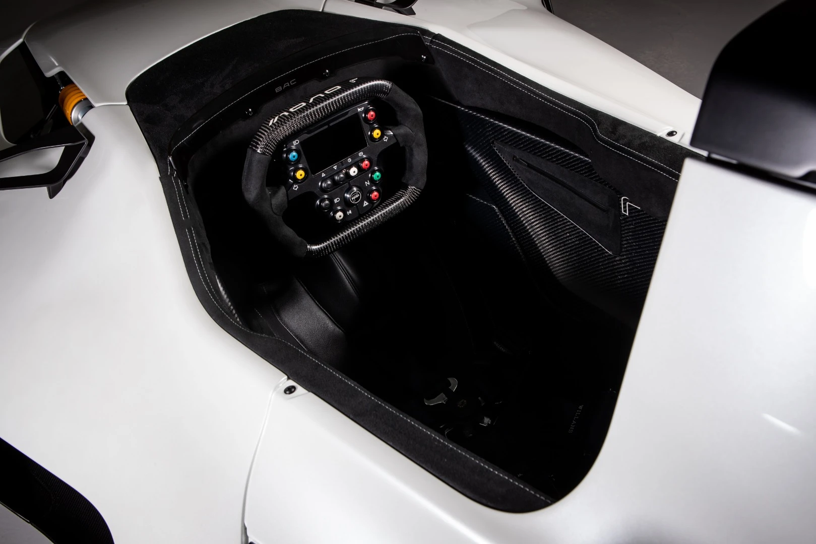 The BAC Mono R features a lighter race-inspired steering wheel
