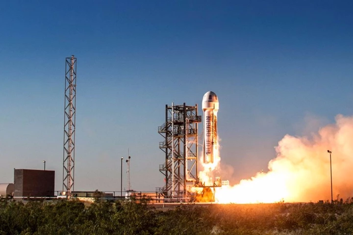 Blue Origin's first launch was in West Texas earlier this year