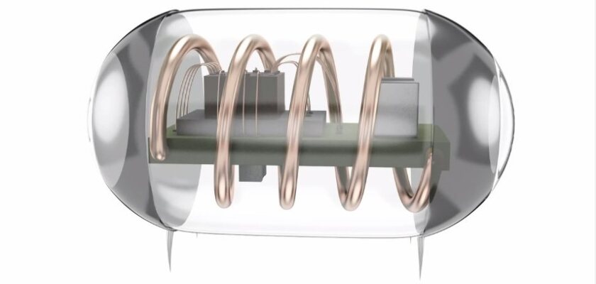 The implaint includes a small coil through which it receives power (Image: Stanford University)