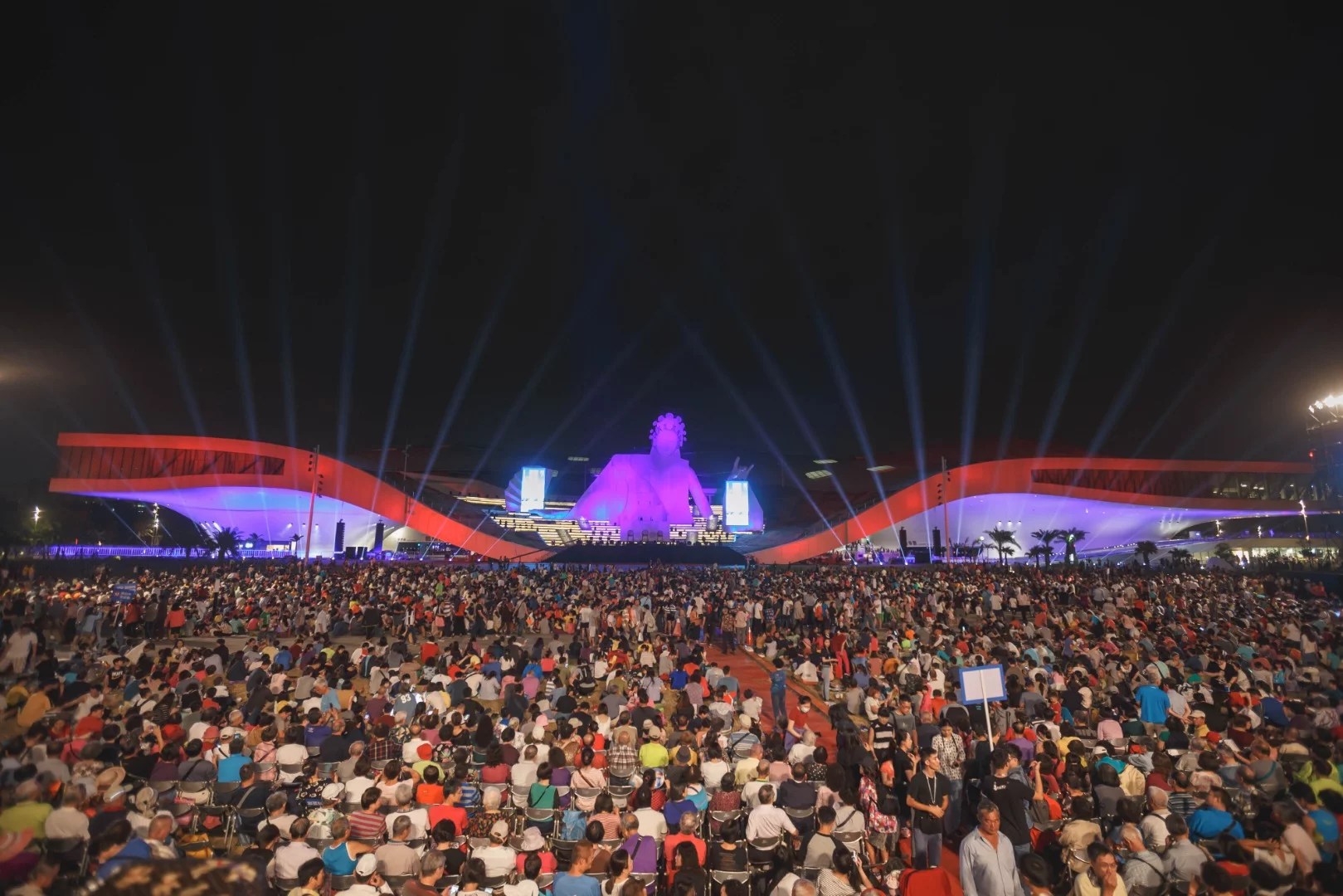 Around 50,000 people attended the opening of the National Kaohsiung Centre for the Arts in Taiwan