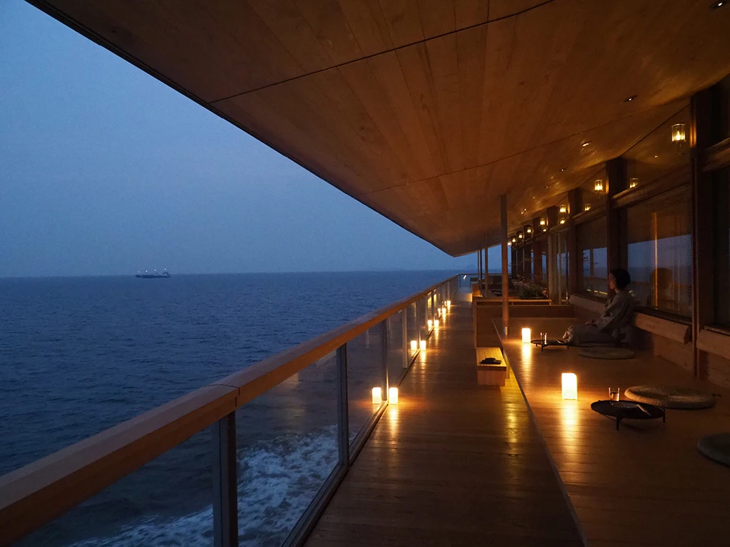 The Guntu floating Hotel departs from Onomichi City, Japan