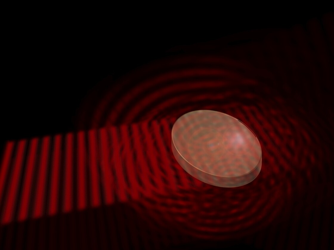 Normally, the material scatters light due to a internal pattern of irregularities, rendering it visible to us, but the TU Wien cloak works by cancelling out that pattern
