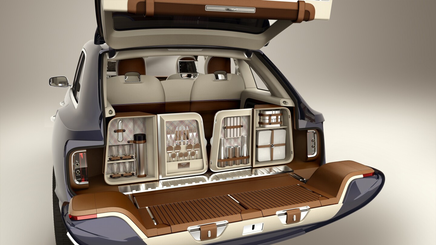 The interior of the Bentley EXP 9 F all-wheel drive luxury Sport Utility Vehicle