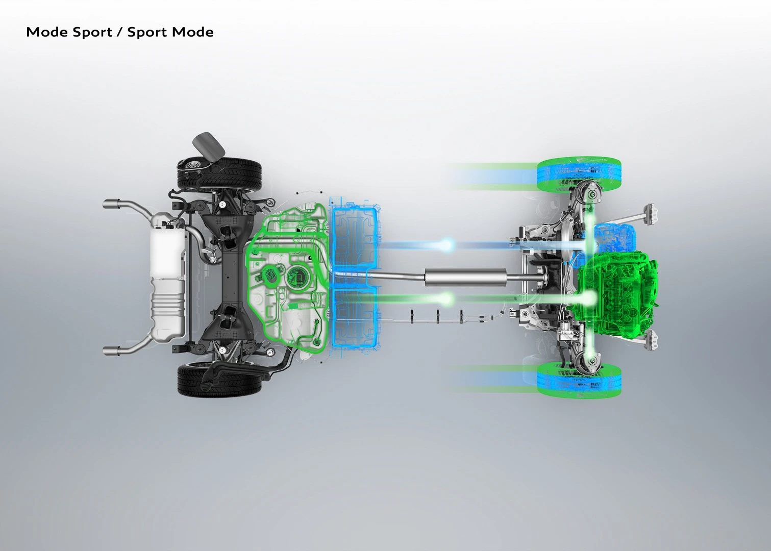 In full hybrid mode, the Peugeot will pull power from both the electric motor and engine, turning the front wheels