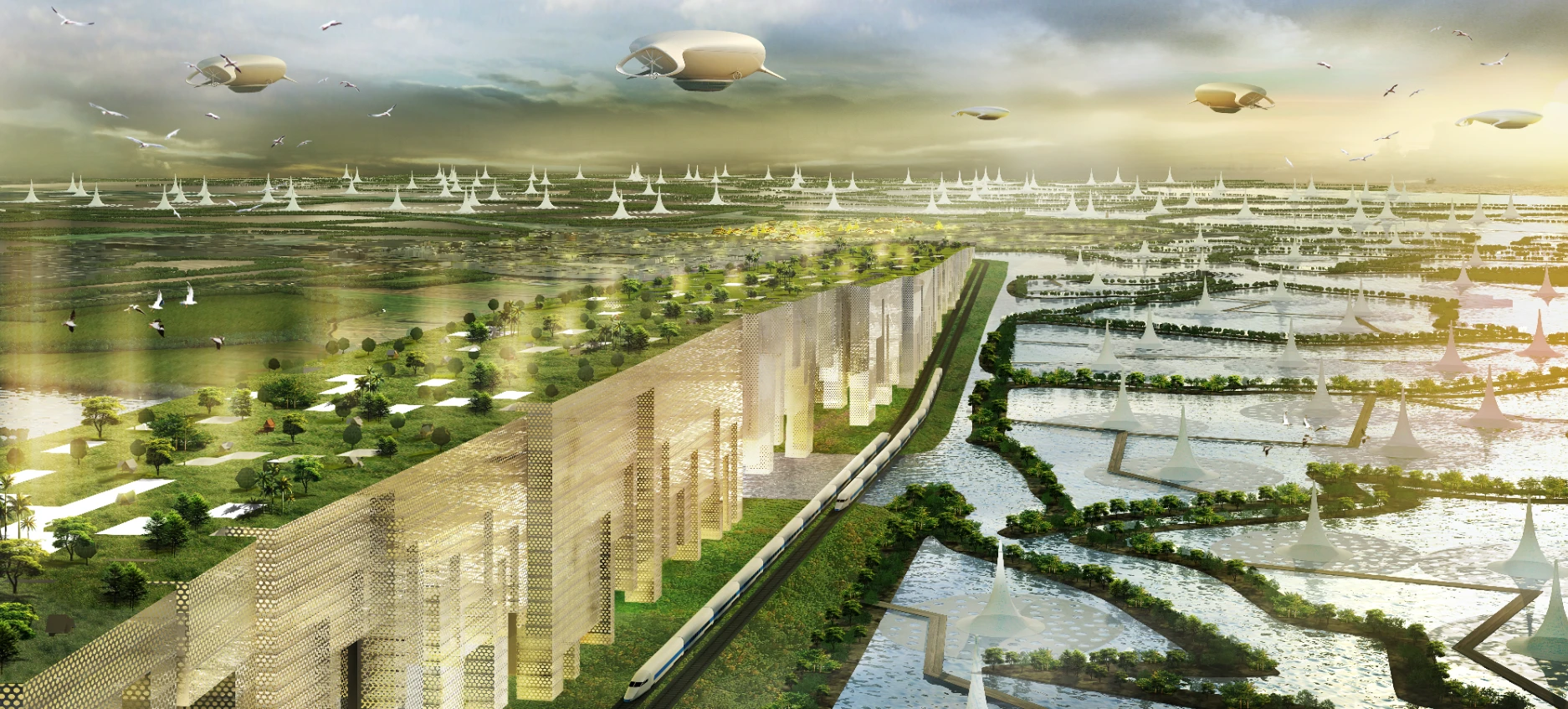 Shma's bold "water city" concept is a reimagining of the medieval Thai city of Ayutthaya, that rethinks flood defenses for the 21st century by drawing inspiration from the past