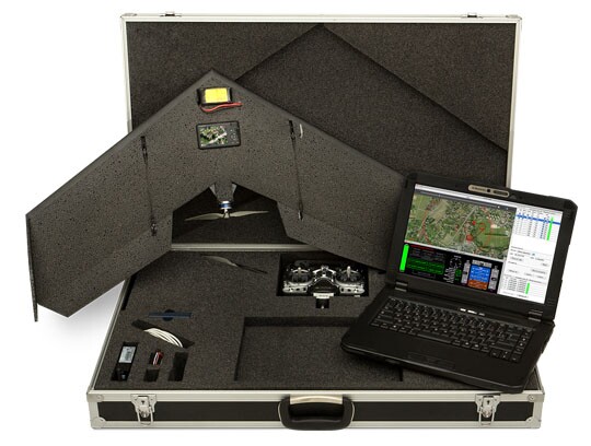 The Swinglet CAM with case, remote control, radio modem and optional semi-rugged notebook
