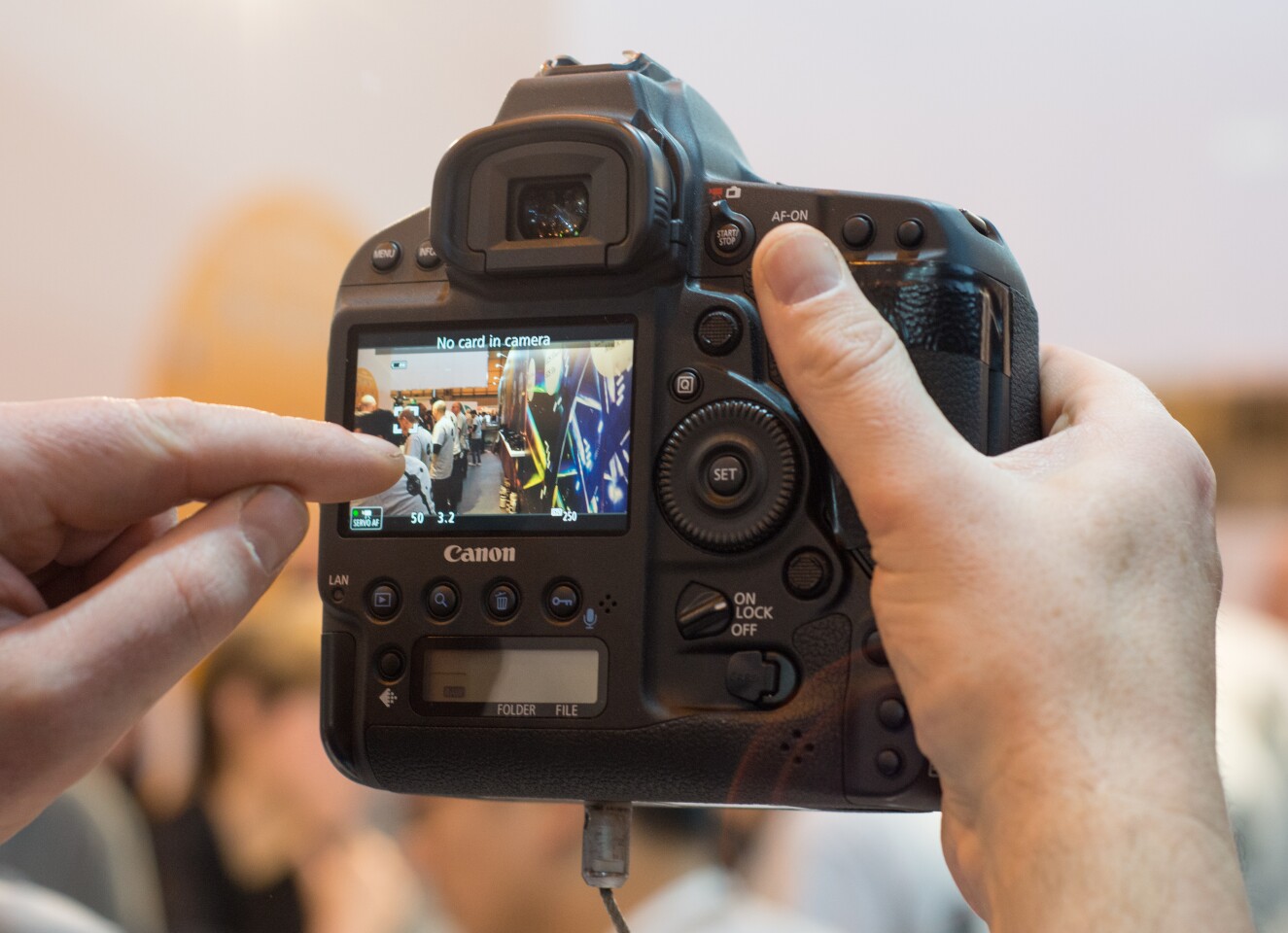 The Canon EOS-1D X Mark II features a rear touchscreen monitor