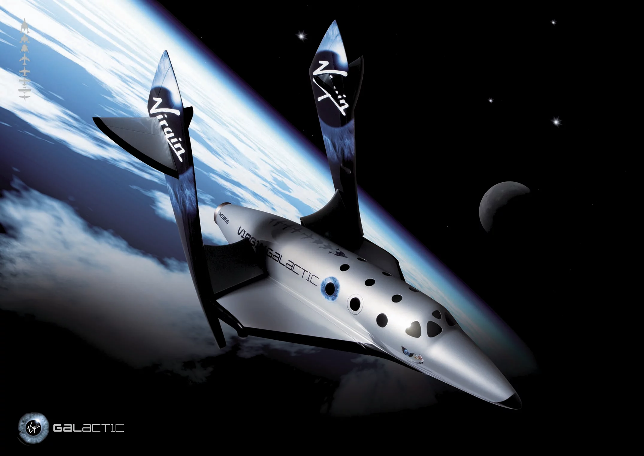 Artist's concept of SpaceShipTwo returning to Earth