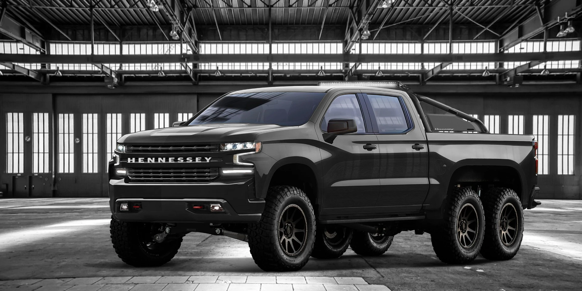 Besides the extra axle, the rollbar, Hennessey graphics and logos, some interior elements on the Goliath 6x6 are also custom