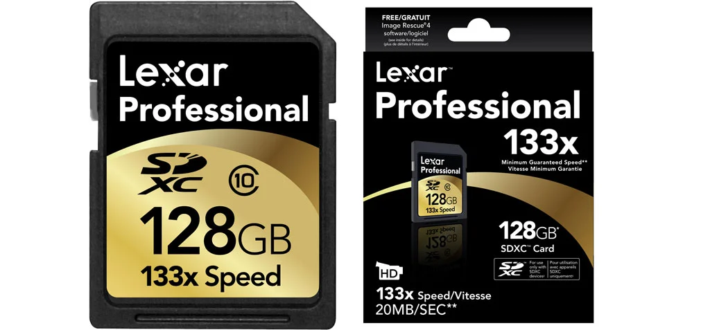 128 GB Lexar Professional 133x SDXC card announced