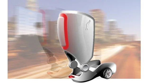 Peter Treadway sees the future of personal mobility as a motorized attachment to existing footwear that will allow for normal walking, cycling and driving but offer a short-range burst of wheeled propulsion when required
