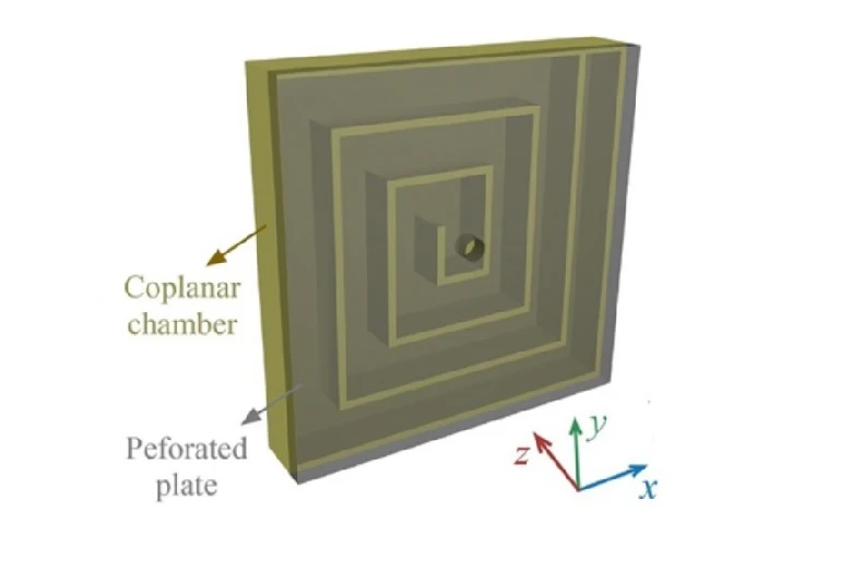 Researchers have designed coiled metasurfaces that not only completely absorb low frequency sounds, but are a tiny fraction of the size of traditional sound-absorbing systems