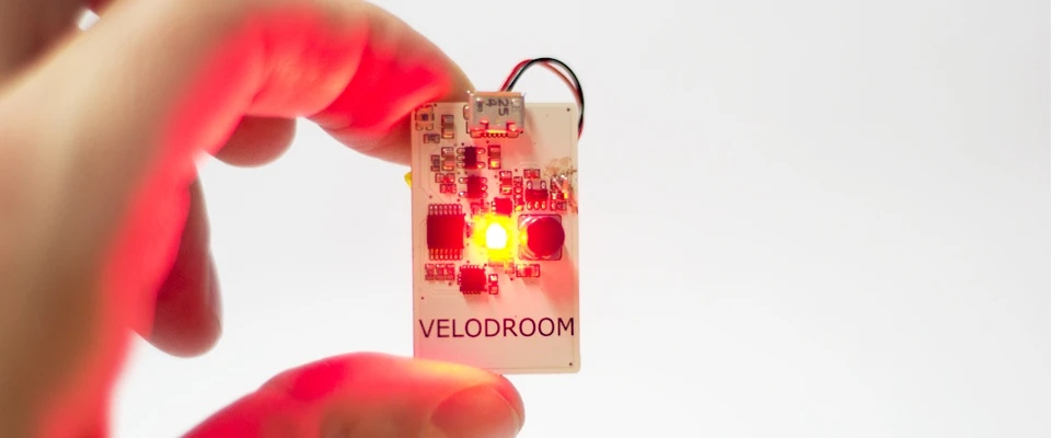 The Velodroom incorporates an accelerometer and a light sensor