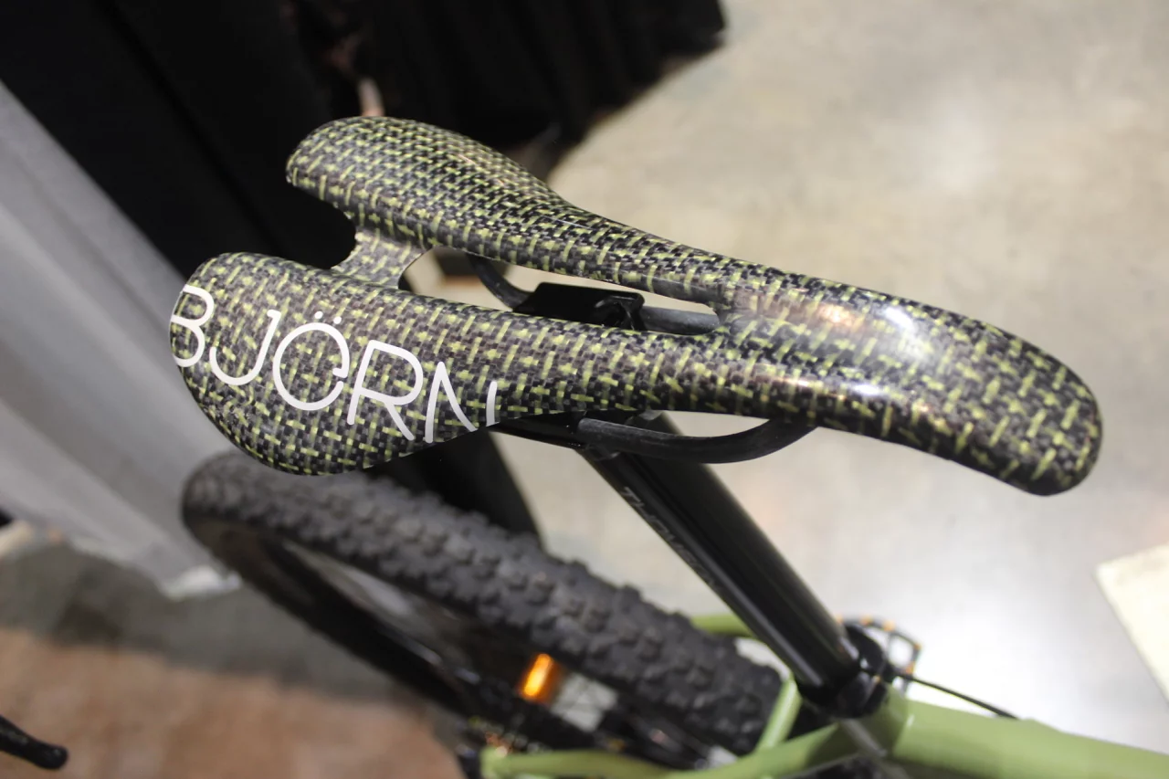 A handmade carbon fiber saddle, from Bjorn
