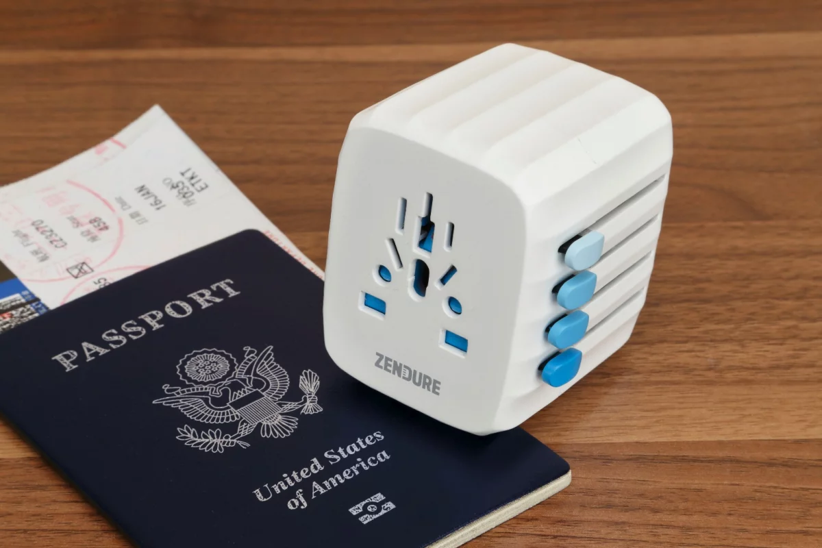 The Zendure Passport is a travel adapter with a built-in auto-resetting fuse