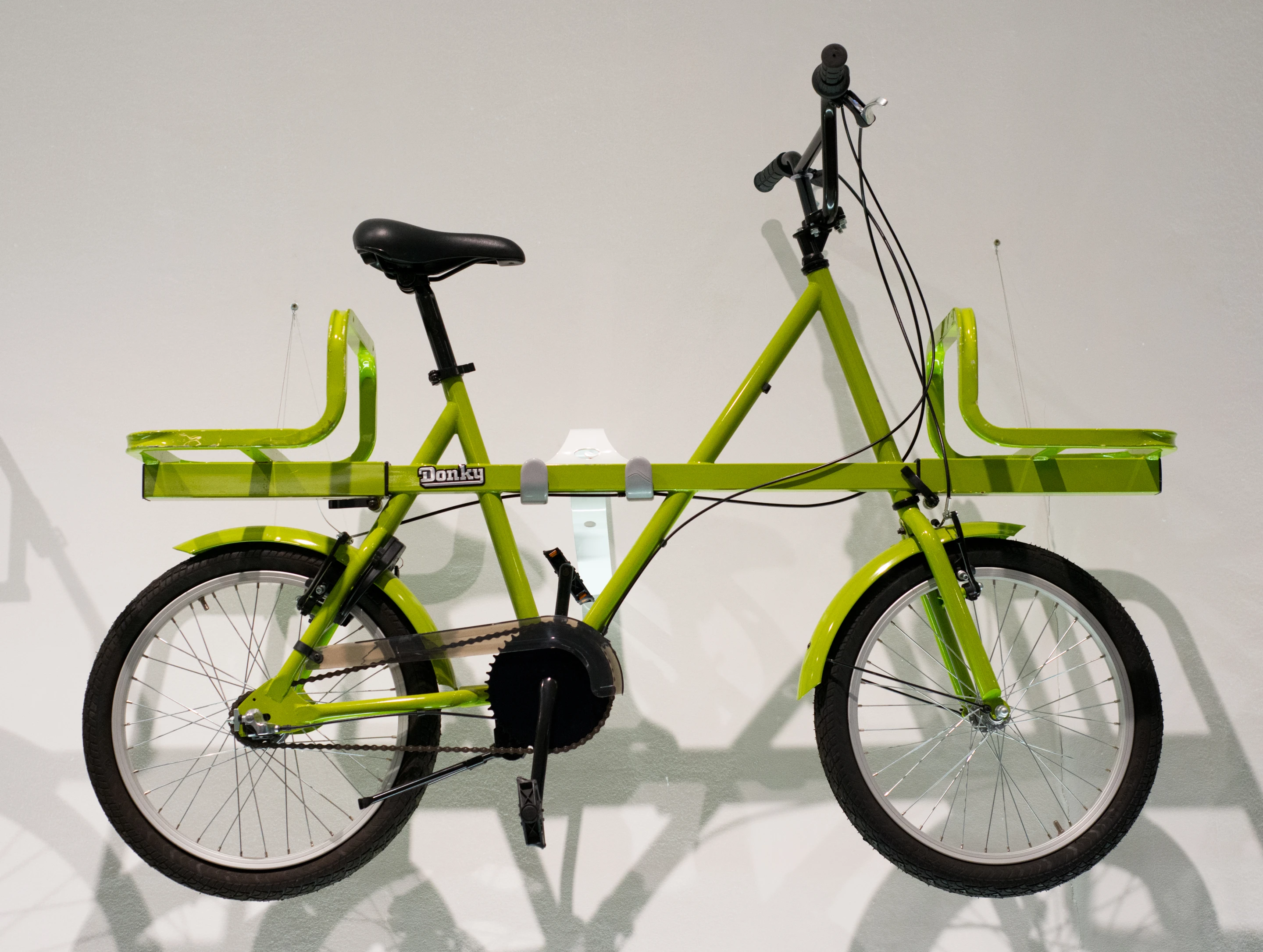 The Donky Bike uses a strong steel frame inspired by BMX components to give riders a good way of moving things around cities