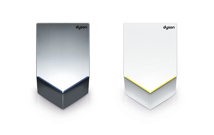 The Airblade V is available in nickel or white finishes
