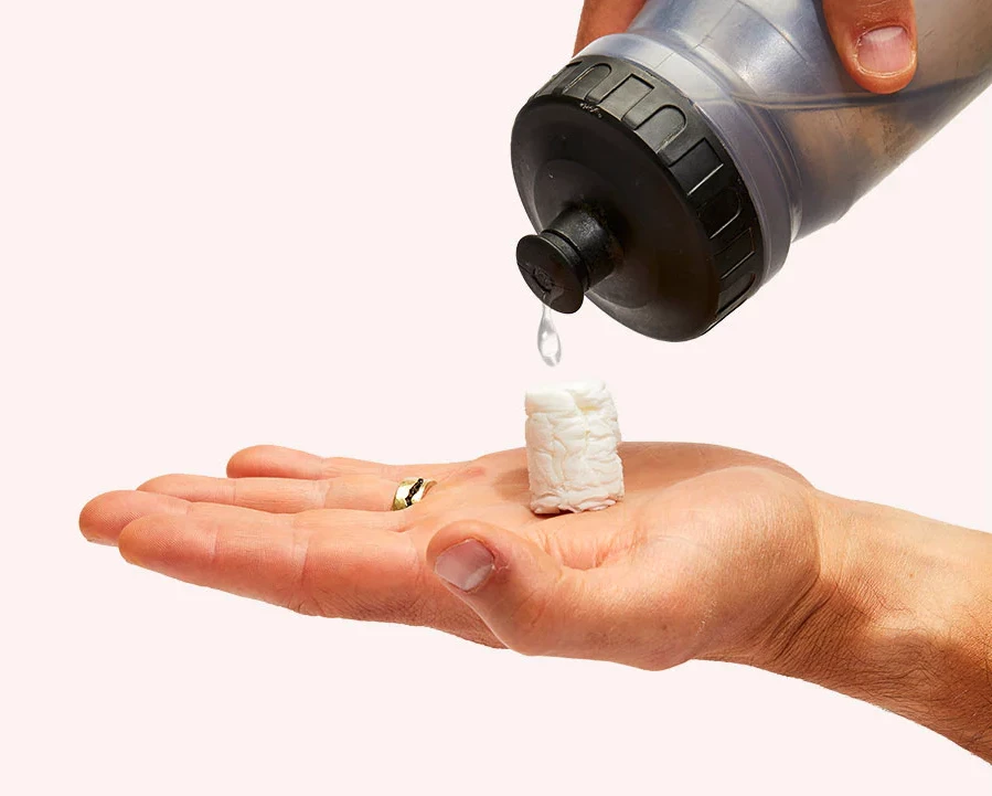 Every backcountry user will have water, and the compressed Pact wipe expands to size with a few drops