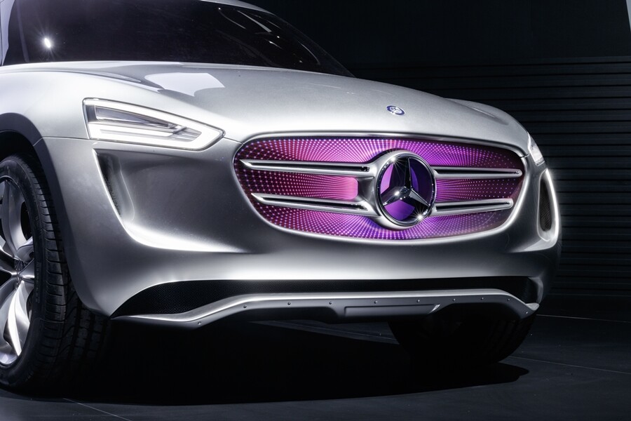 The G-Code features LED headlights and the grille is illuminated with colored lighting depending on what mode the car is in