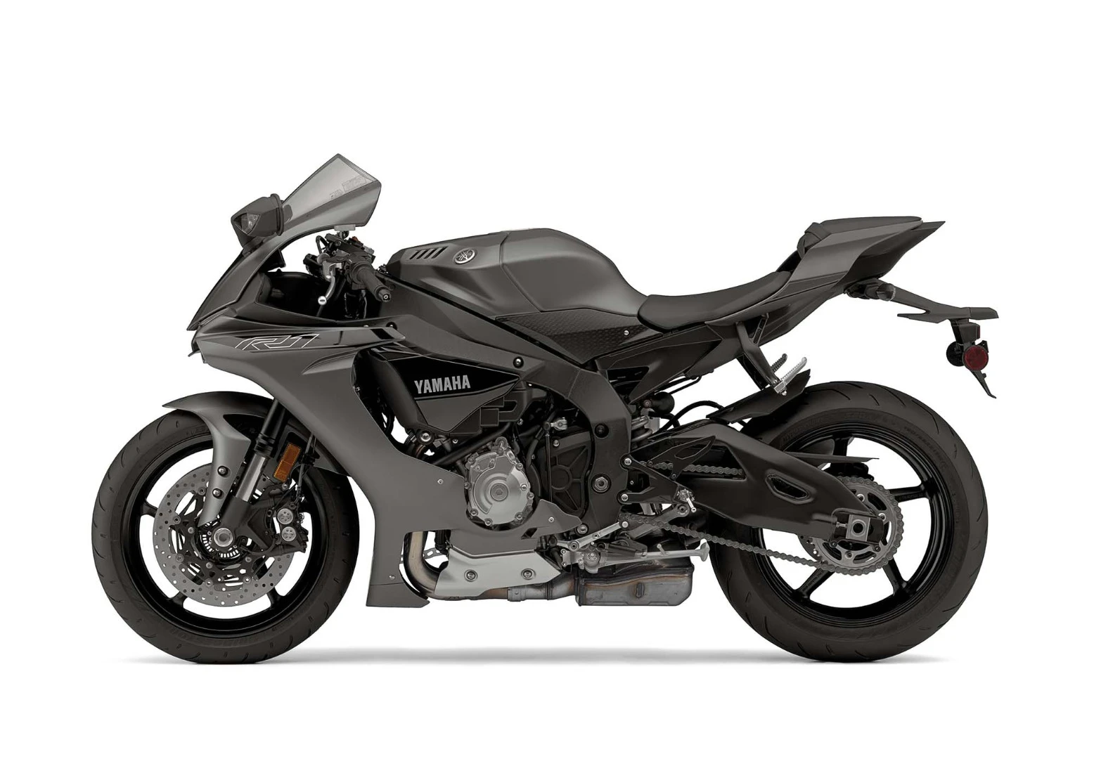 The Yamaha YZF-R1S in the Matte Grey color scheme