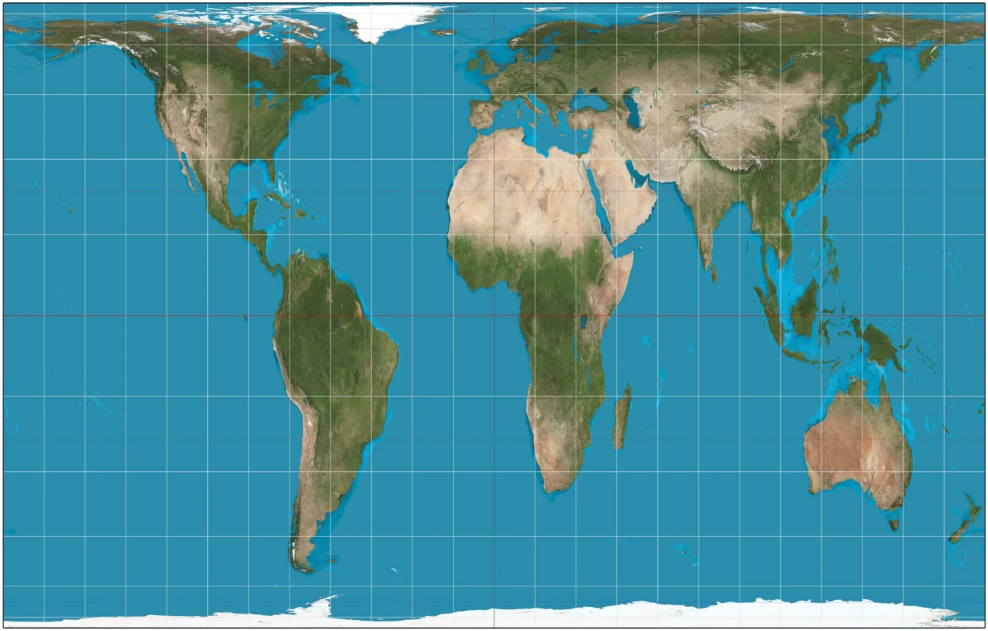 The Gall-Peters projection attempts to squash the areas closer to the poles in order to correct some of the distortion in the Mercator projection
