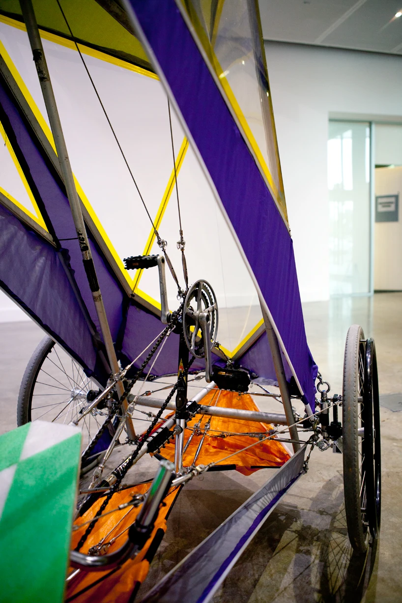 The outer skin is made from discarded tents and fixed to the frame without the need for sewing