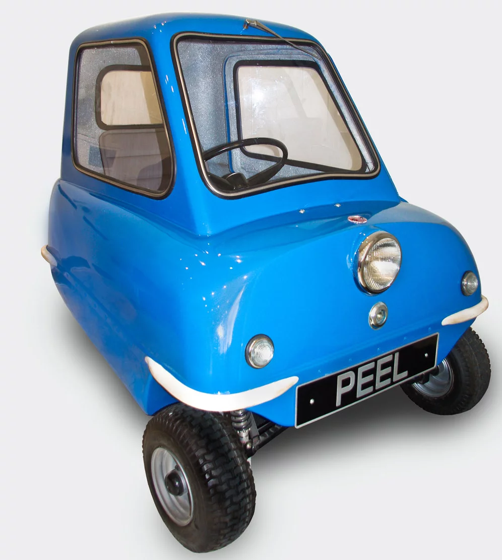 The Peel P50 is a three-wheeled microcar designed for the urban commuter