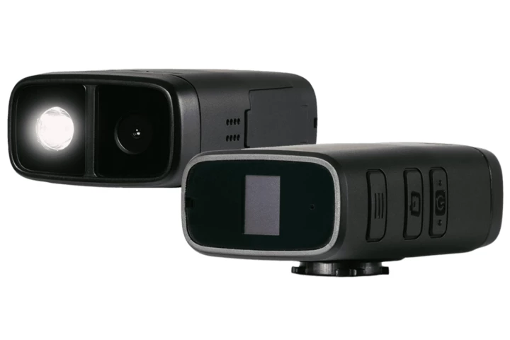 The new Cycliq Sport, with its OLED screen visible in the rear view at the bottom