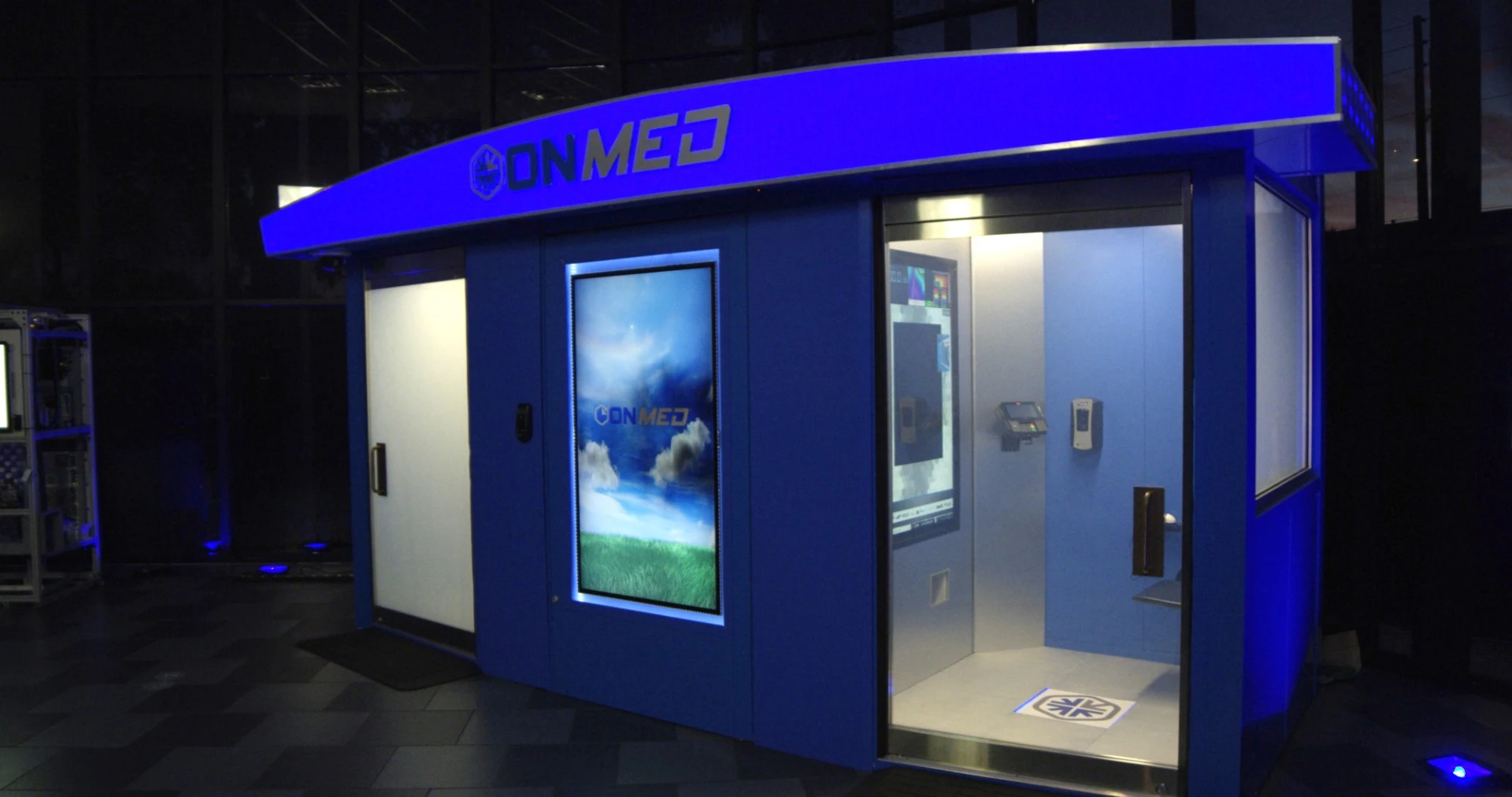The OnMed Station is a new remote doctor's office kitted out with cameras and sensors to help doctors diagnose patients