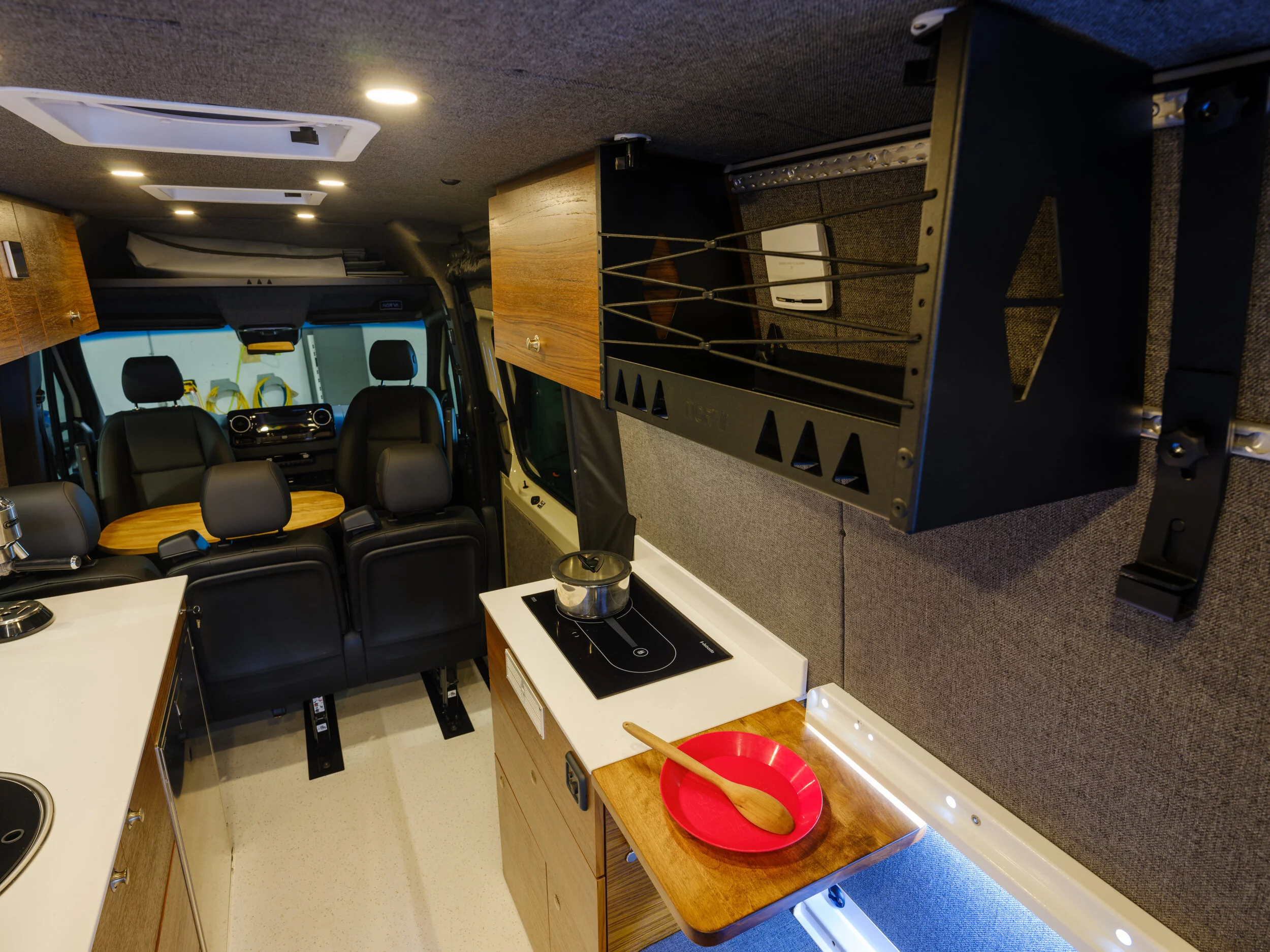 Diesel cooktop block with flip-up counter extension