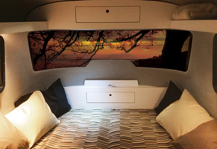 The Nest sleeps two on a queen bed