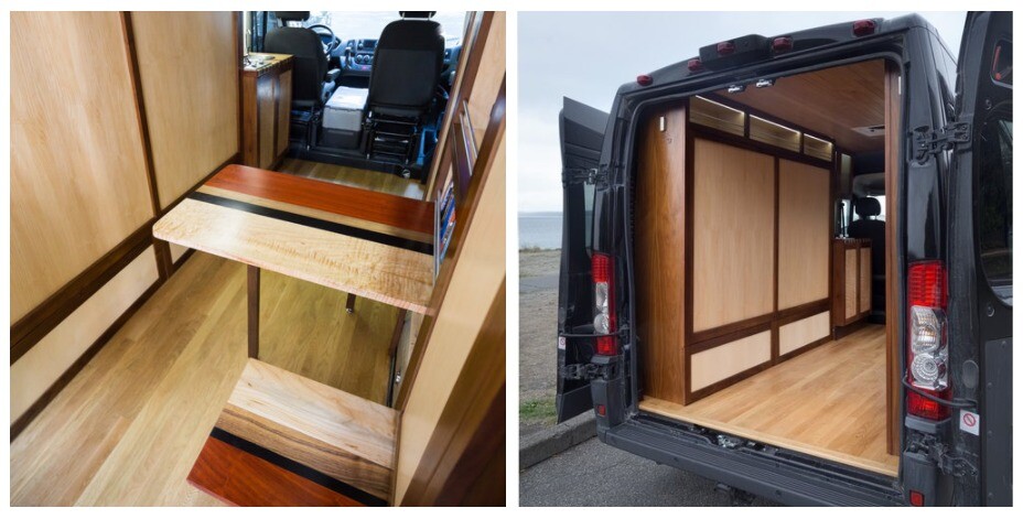 TheRyda Van conversion was designed to suit Wells needs as a cargo/workvan in conjunction with using it for weekend getaways