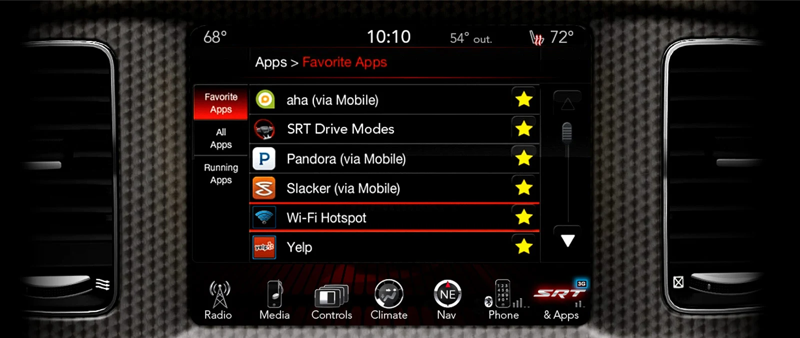 The digital display can handle certain apps