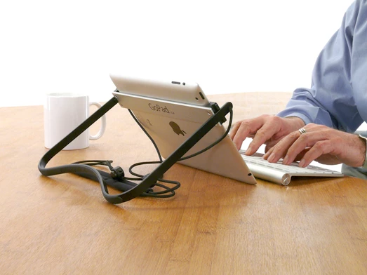 It is adjustable to a number of degrees for use as a stand (Photo: GoPad.ca)