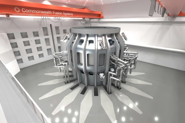 A rendering of what the SPARC tokamak would look like inside the ARC power plant