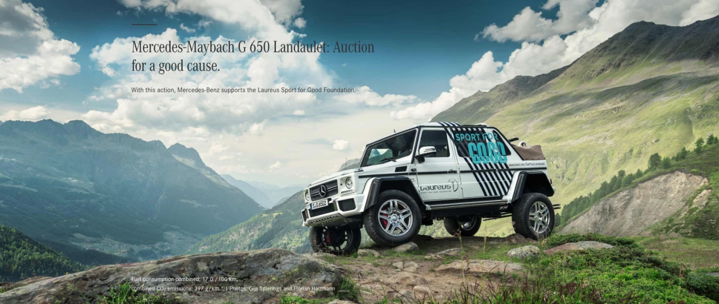 One of the 99 cars produced was held back by Mercedes-Benz, and will be auctioned new during the Zoute Grand Prix in Knokke, Belgium. The automotive heritage event is one of the stars of the global classic car calendar, and includes a Bonhams auction of elite automobiles. Mercedes-Benz kept the only unspoken-for Maybach G650 Landaulet for one of its pet charities, the Laureus Sport for Good Foundation and it will be auctioned by Bonhams on the weekend of the October 6, 2017, with all proceeds going to the foundation.