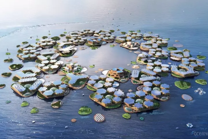 Oceanix City would measure 75 hectares (185 acres)