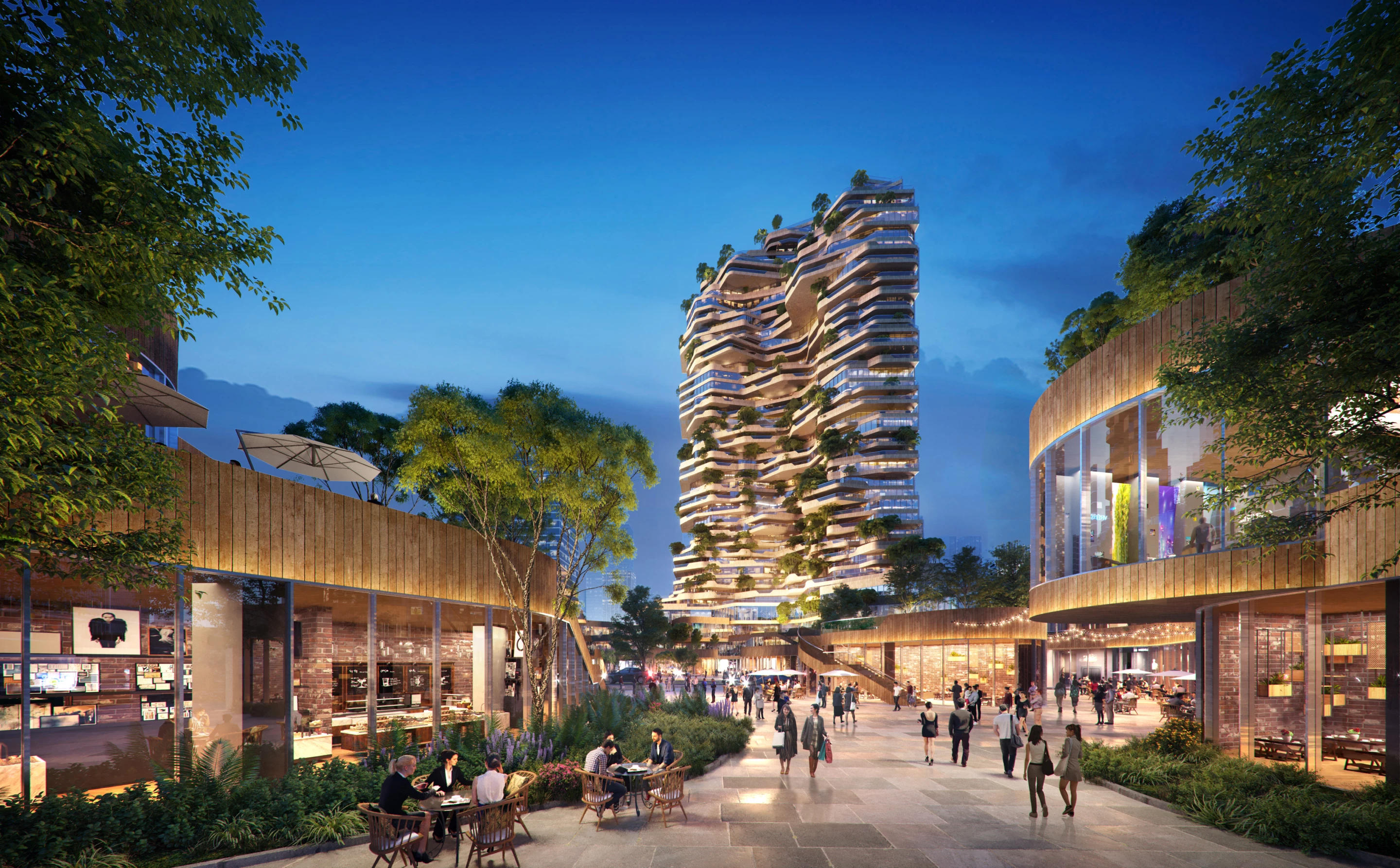 Oasis Towers will be located on a podium, which will host retail areas and cafes