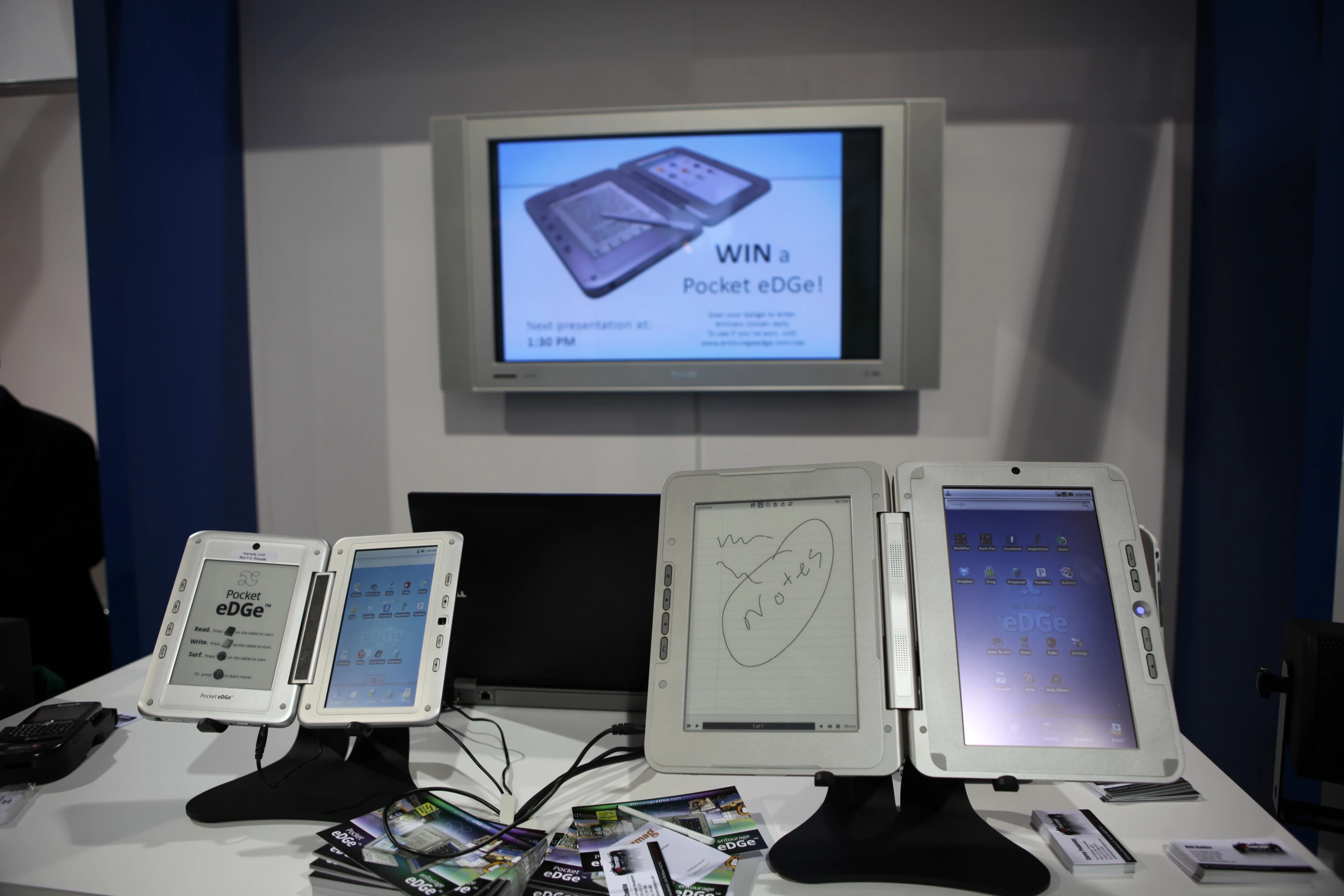 The Pocket eDGE next to its bigger brother at CES