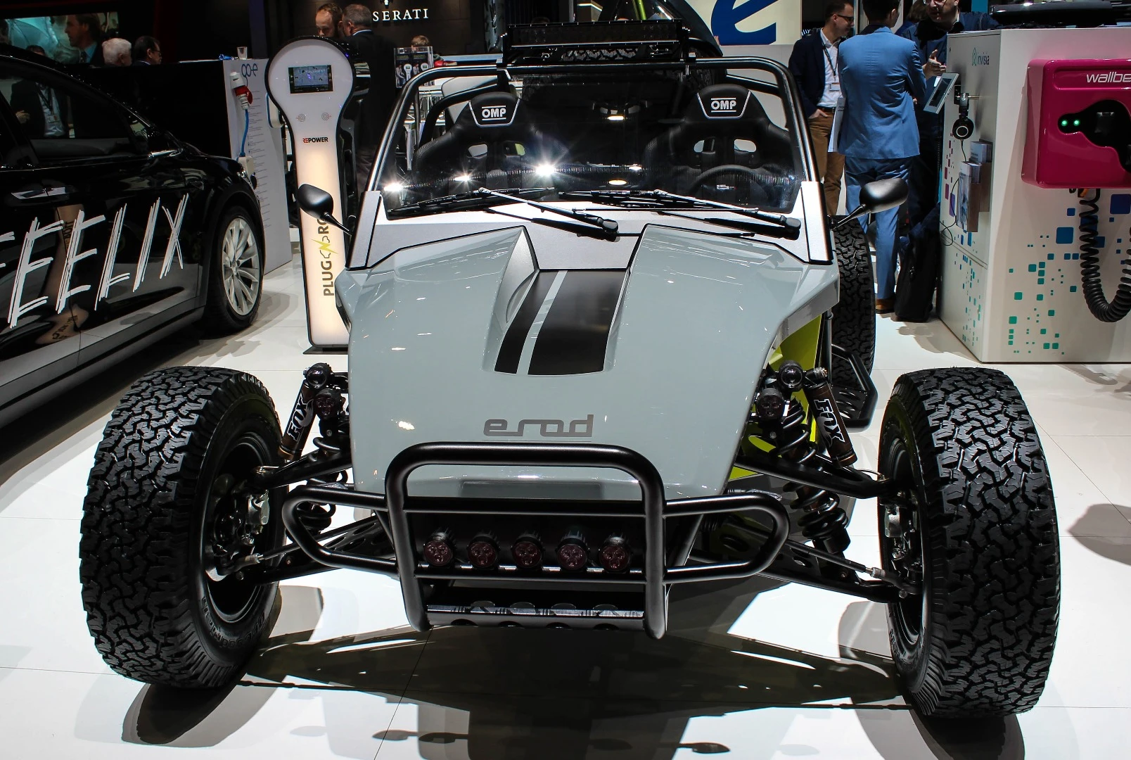 Kyburz has added burly off-road tires and long-travel suspension to help the eRod manage rough terrain