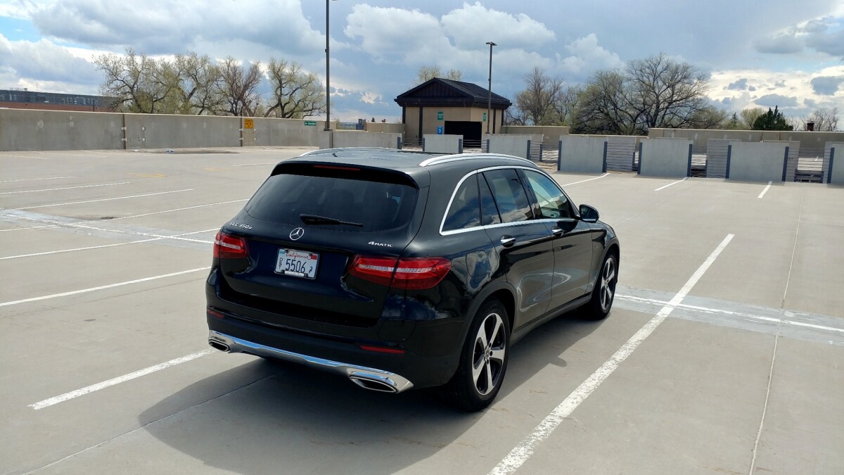 The plug-in door for the Mercedes-Benz GLC 350e plug-in hybrid is located on the right-rear bumper corner, an odd placement