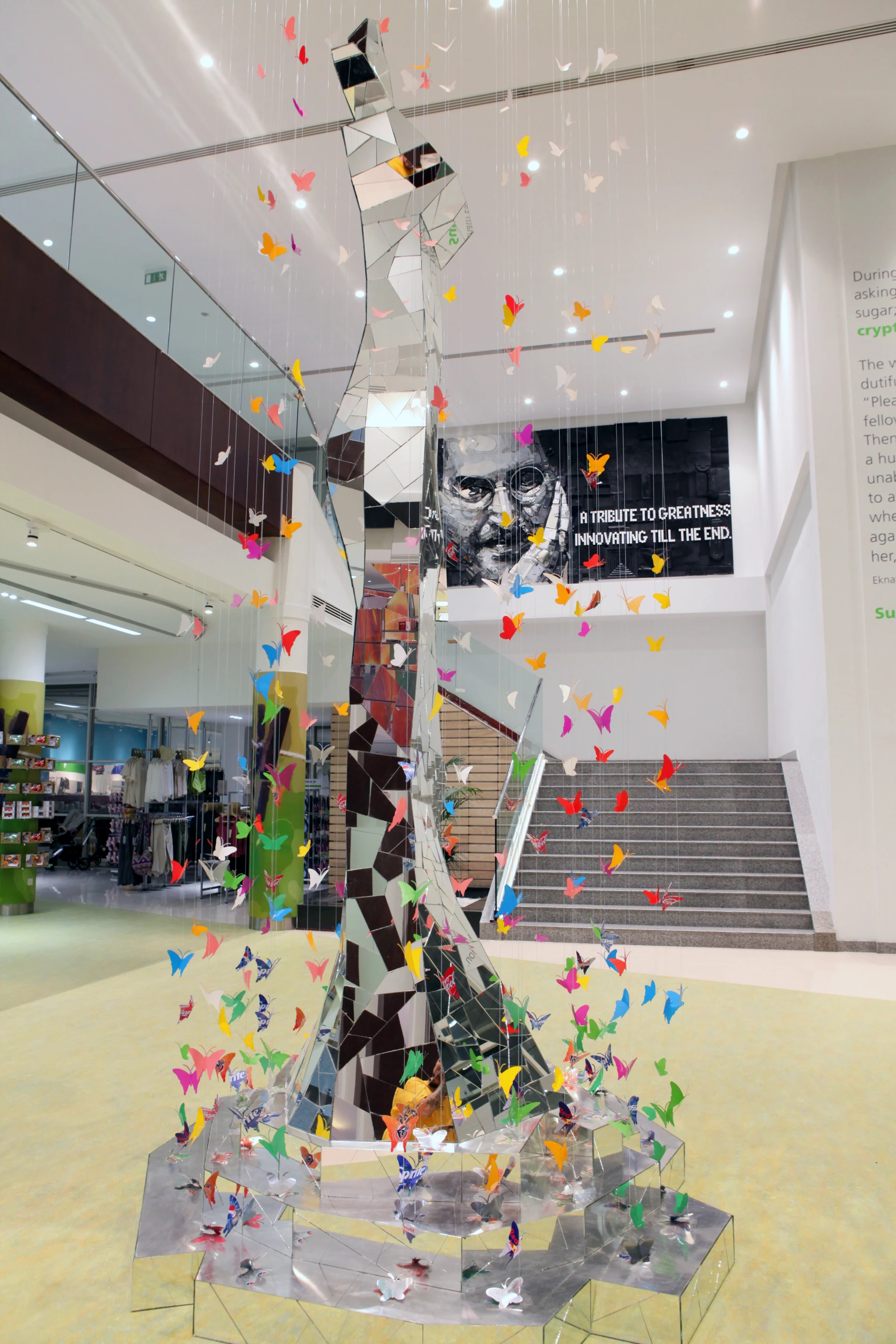 HOK’s design team incorporated art made of recycled objects throughout the store (Photo: Gundeep Singh)