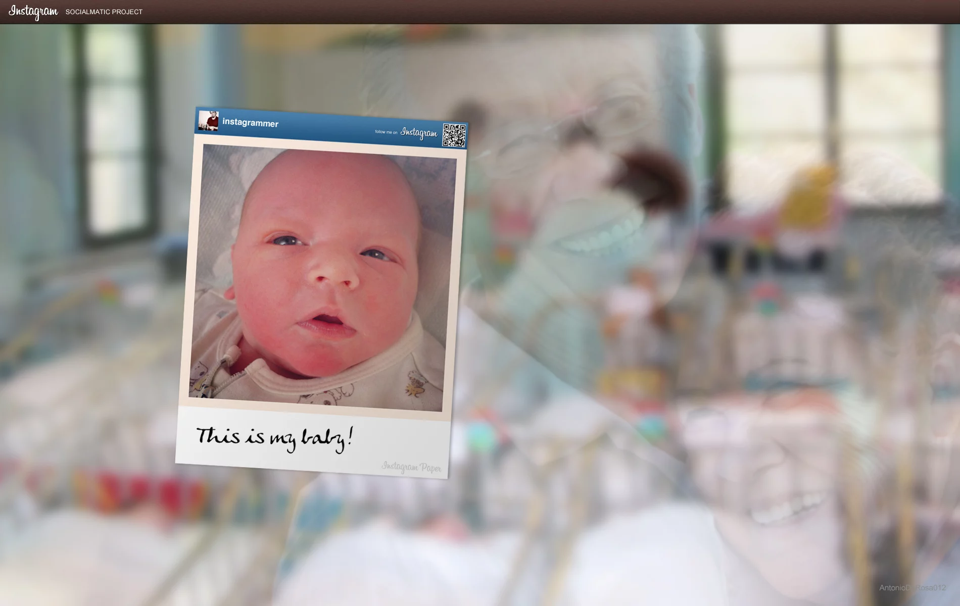 To mimic the social networking aspects of Instagram in real life, the paper leaves a space for writing in captions/comments at the bottom and has an adhesive strip on the back to stick it anywhere